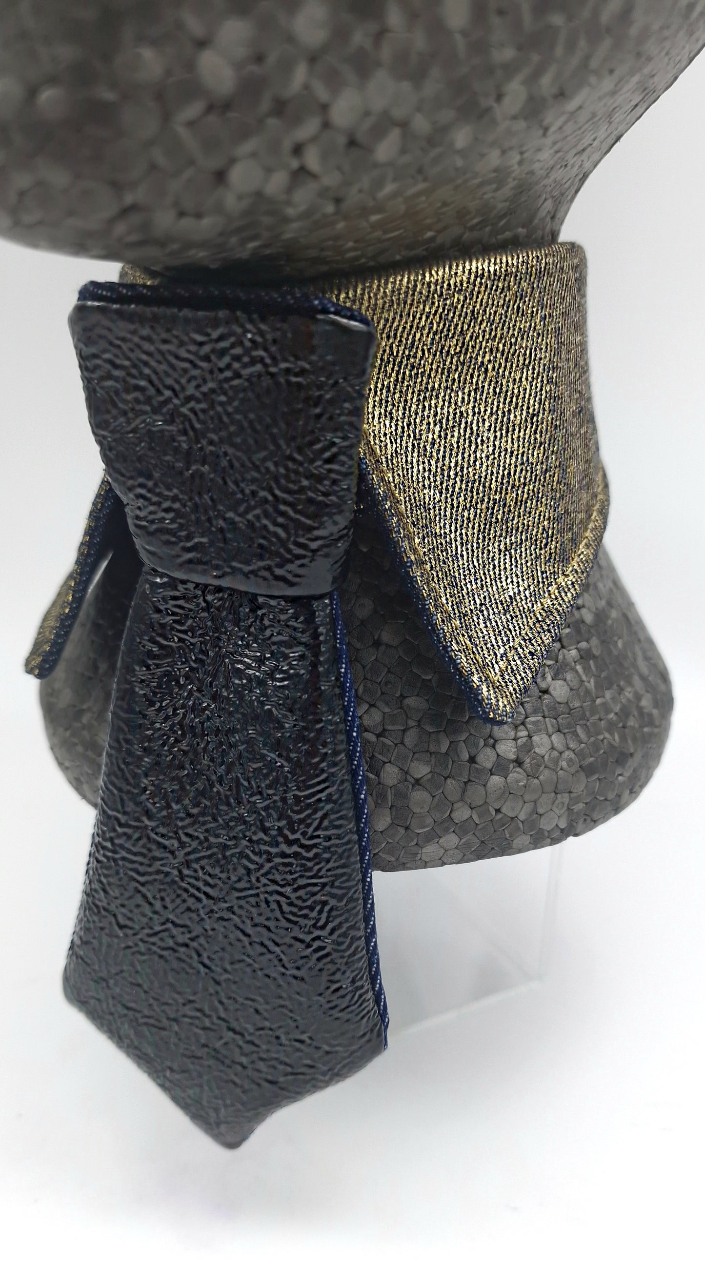 The Gold Denim collar with the men in black tie - The interchangeable tie system