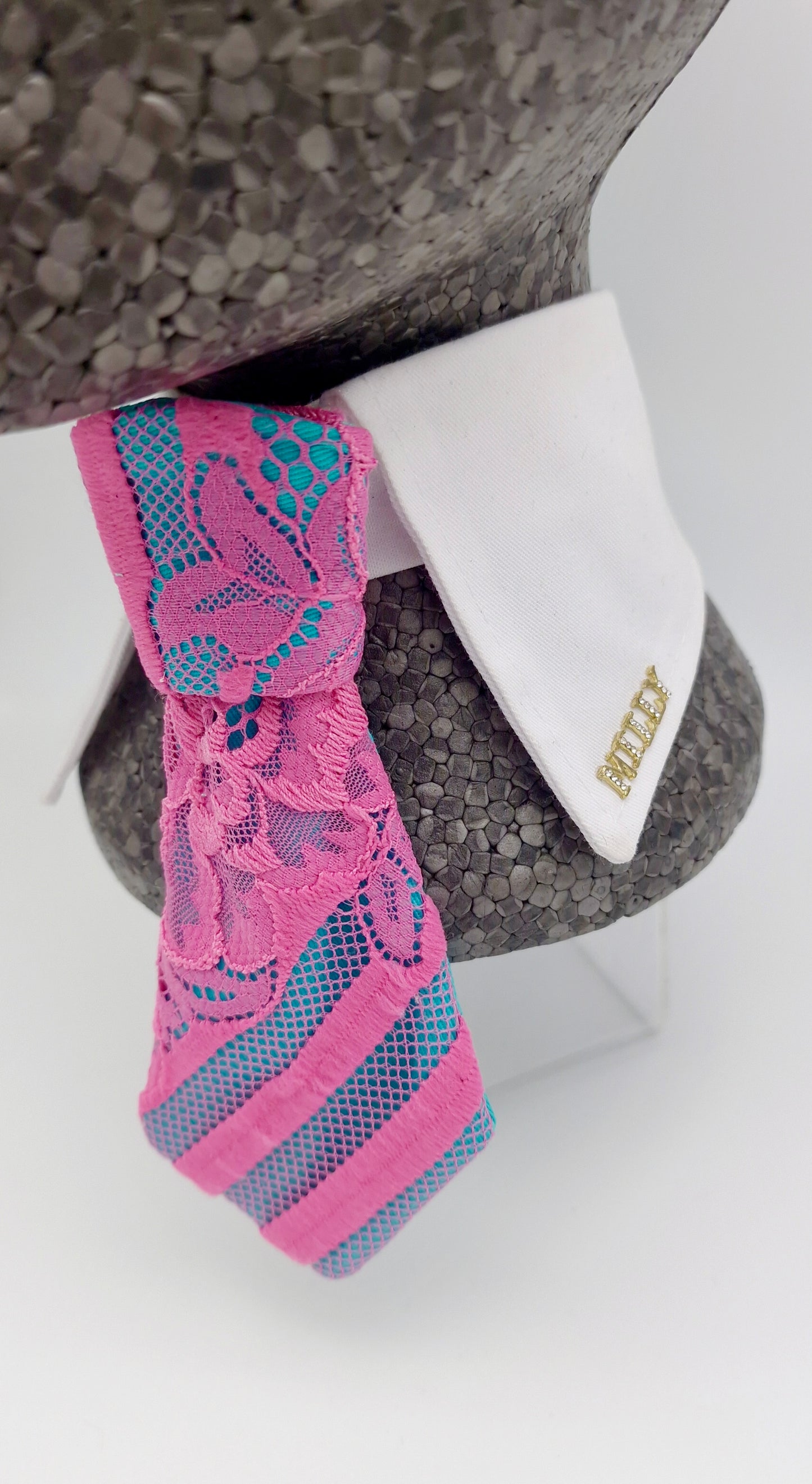 The pink jade collar and tie set - The interchangeable tie system