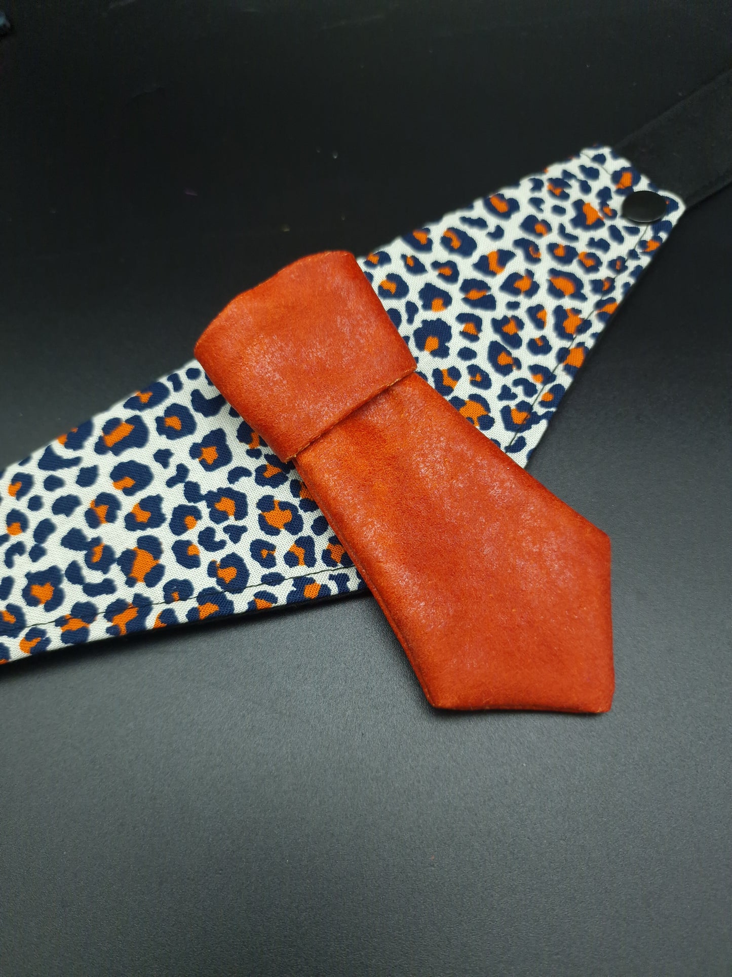 Orange faux leather tie ONLY - The interchangeable System