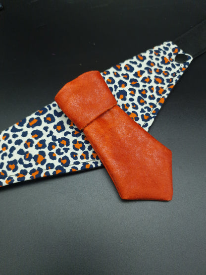 Orange faux leather tie ONLY - The interchangeable System