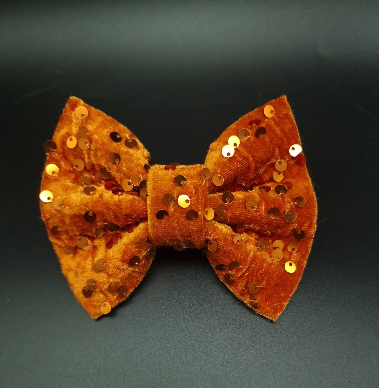 Burnt orange sequin bow- The interchangeable System