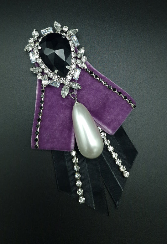 Purple Goth Ascot Tie ONLY- The interchangeable System - Limited Edition