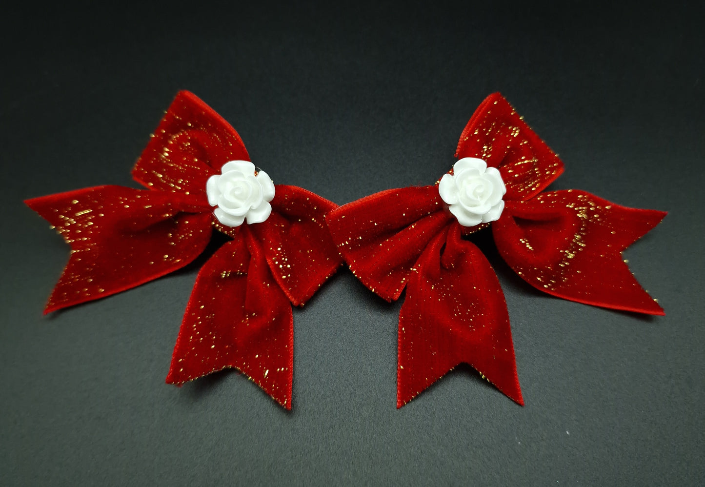 Red sparkle bow set for collar- The interchangeable Collar system