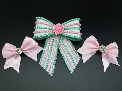 Peppermint and strawberry Bow Tie - The interchangeable System - Limited Edition