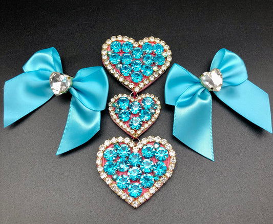 The Blue heart tie with collar bows - The interchangeable System