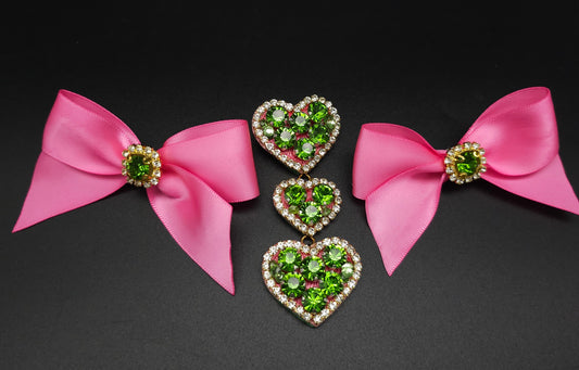 The green heart tie with collar bows - The interchangeable System