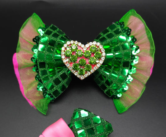 Green mirror hair bow only