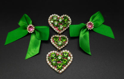 The green heart tie with collar bows - The interchangeable System