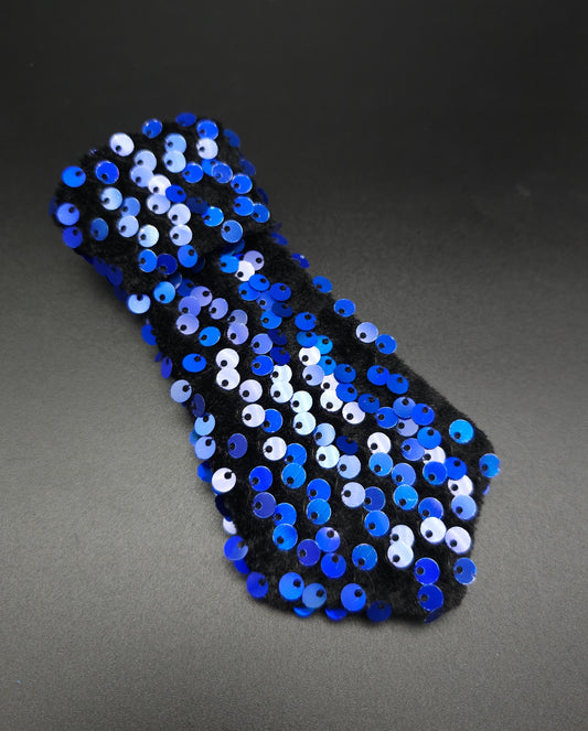 Blue sequin tie
