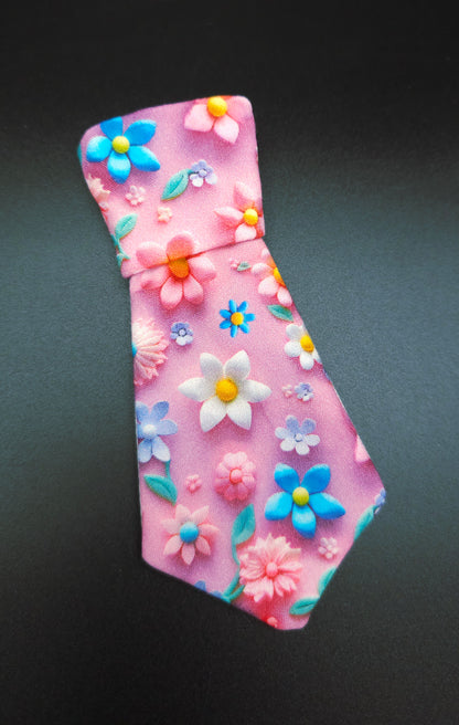 Pink flower tie